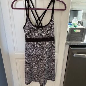 Lola Black and White Patterned Midi Dress